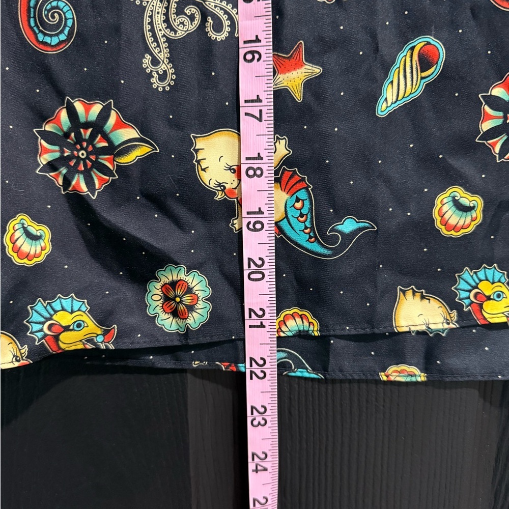 Black Sea Creature Patterned Scarf - Picture 4 of 4